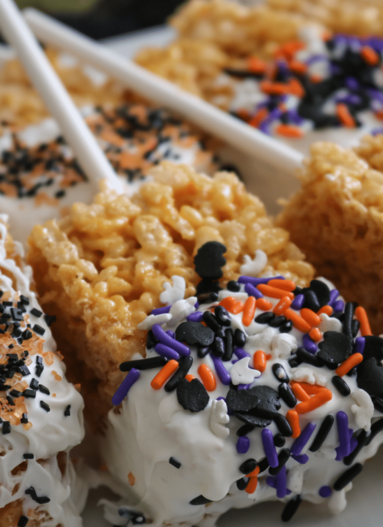Rice krispies Treat on a stick, 3 Sisters, Diamonds or Pearls Blog