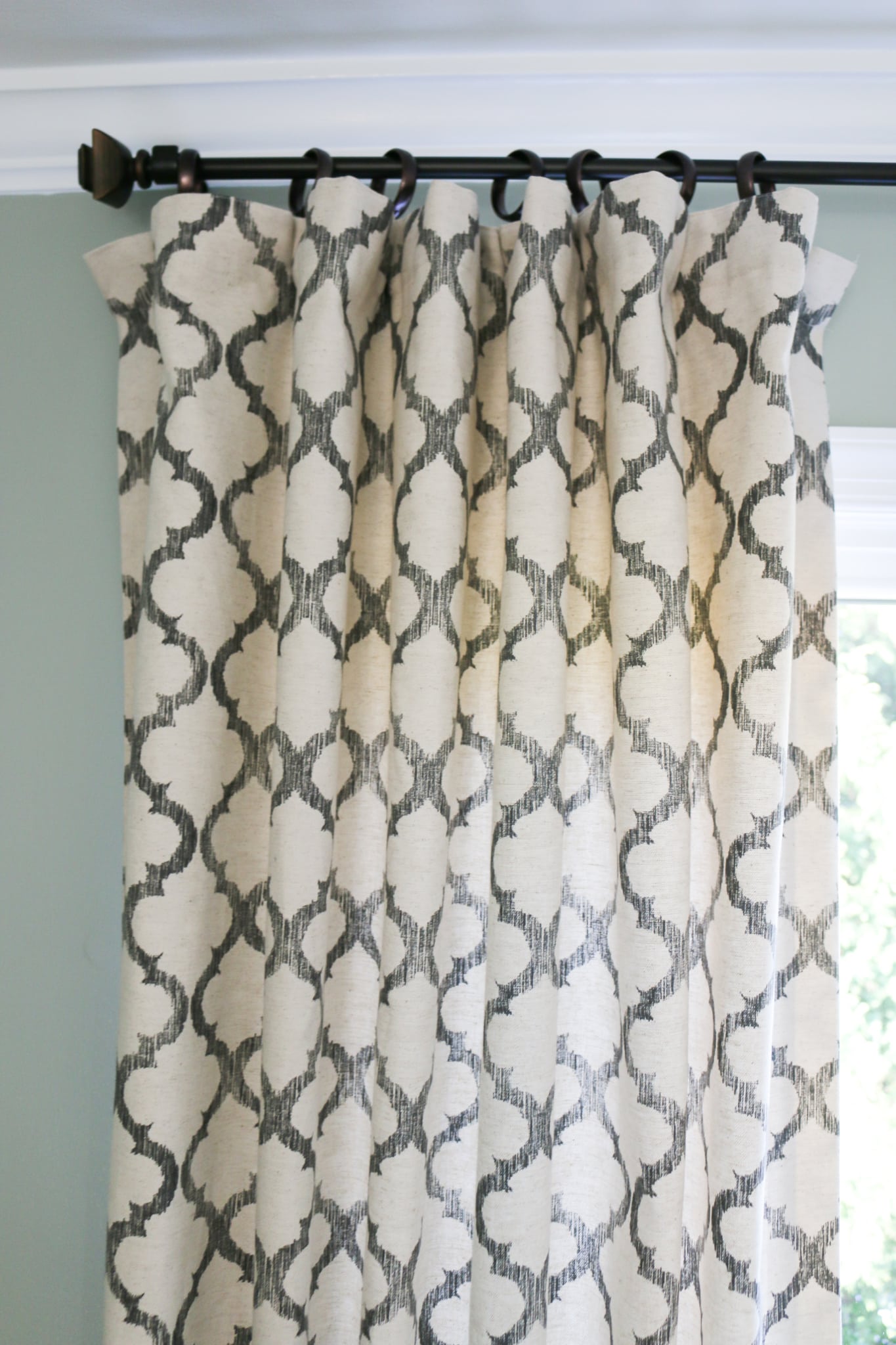 Skandi Leaf Fusion 100% Cotton Lined Eyelet Ring Top Curtains Pair -  Norwood Textiles