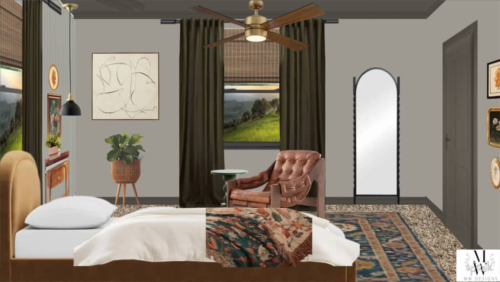 Bohemian chic bedroom design