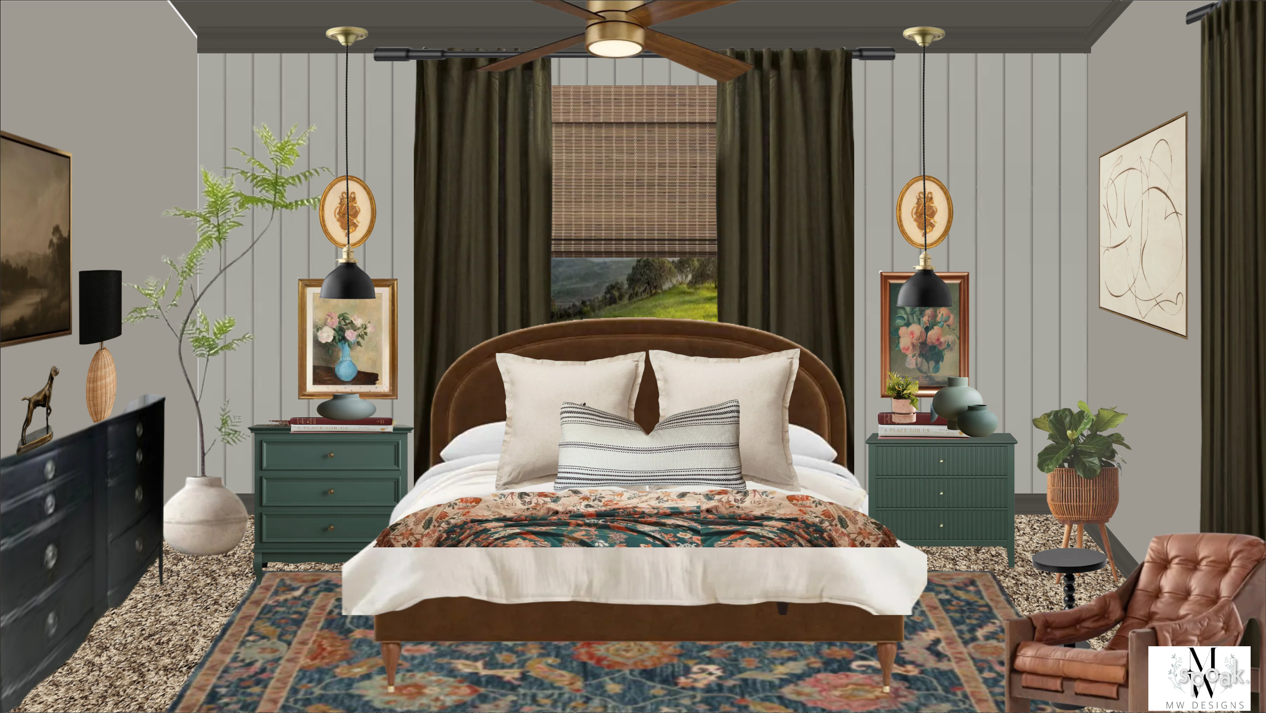 Bohemian chic bedroom design