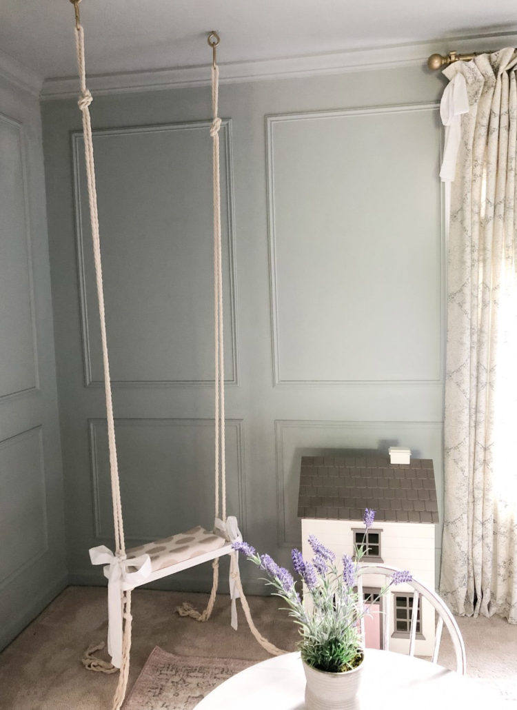 One Room Challenge Week 7: The Swing & light are up!