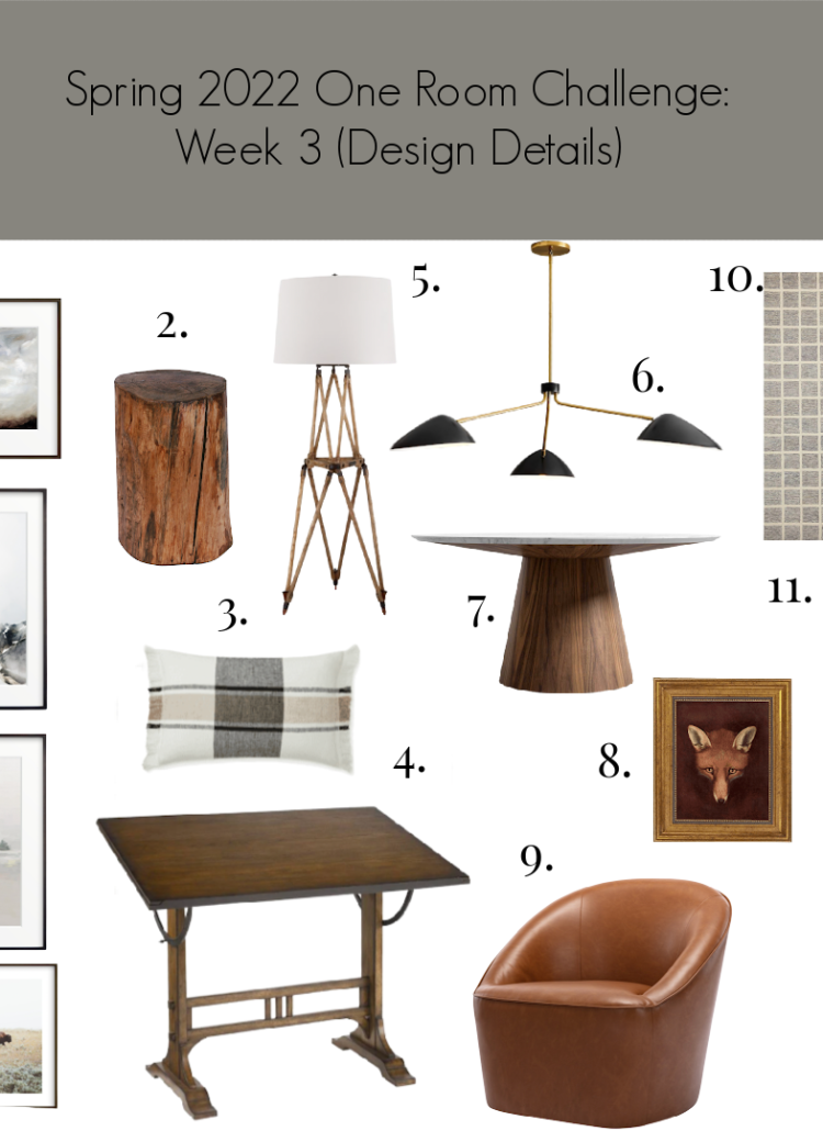 Spring 2022 ORC: Week 3 (Design Details) Follow along on this 8 week challenge as I makeover my husband's study into a rustic, modern, and masculine space.